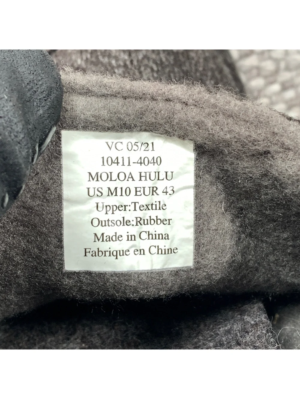 Olukai Moloa Hulu Wool Slip On Slippers Men’s US 10 Gray House Shoes Comfort
